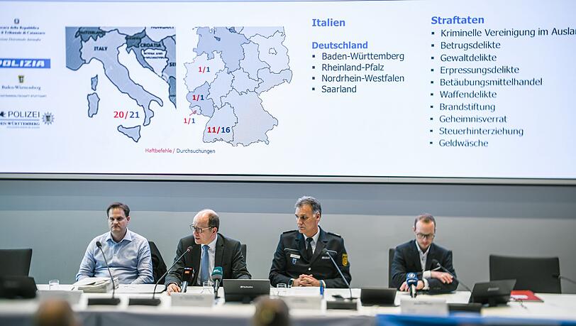 Die Ermittler waren in Baden-Württemberg, Nordrhein-Westfalen, Rheinland-Pfalz, im Saarland sowie in Italien im Einsatz.