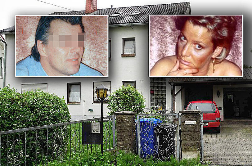 Mit diesem Foto hat die Polizei nach dem Mord an Georgine Wimmer (rechts) im Jahr 2000 nach Georg Sch. gefahndet. Im Hintergrund ist das Haus zu sehen, in der Georg Sch. lebte.
