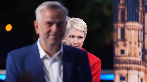 Die AFD mit Leif-Erik Holm landet bei der Landtagswahl vor der SPD um Ministerpr&auml;sidentin Manuela Schwesig.
