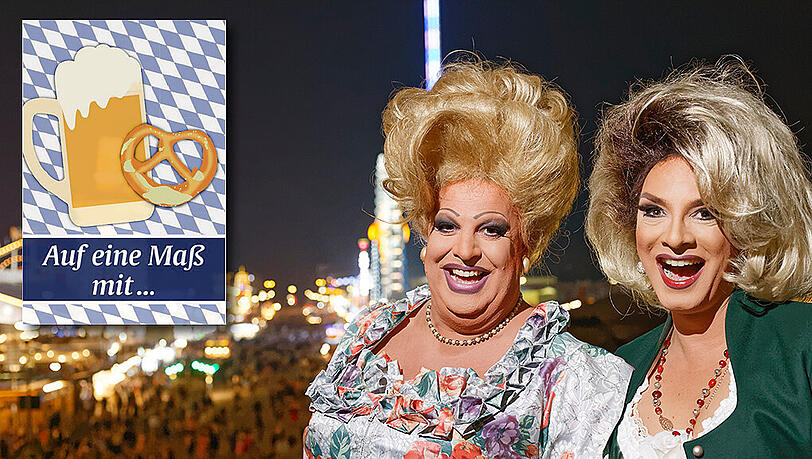 Am Logenplatz über dem Oktoberfest: Winnie (rechts) und Mutti auf der Höhe der Bavaria über dem bunten Treiben auf dem größten Volksfest der Welt. Am Logenplatz über dem Oktoberfest: Winnie (rechts) und Mutti auf der Höhe der Bavaria über dem bunten Treiben auf dem größten Volksfest der Welt.