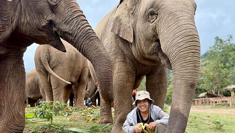 Saengduean "Lek" Chailert verbringt täglich viel Zeit mit ihren Elefanten. Saengduean "Lek" Chailert verbringt täglich viel Zeit mit ihren Elefanten.