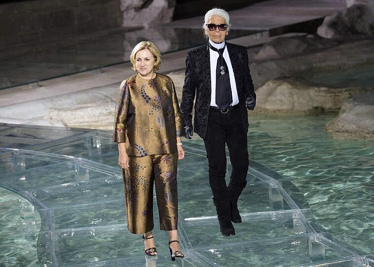 Silvia Venturini Fendi und Karl Lagerfeld