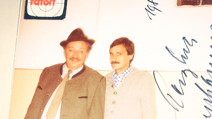 Und hier mit Gustl Bayrhammer (&dagger; 1993) im Jahr 1983.