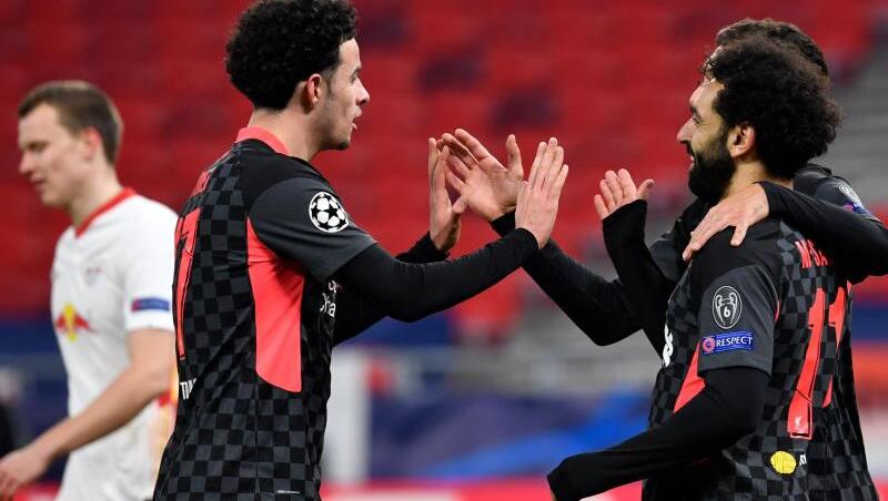 Die Leipziger um Lukas Klostermann (links) mussten sich dem FC Liverpool geschlagen geben. Die Leipziger um Lukas Klostermann (links) mussten sich dem FC Liverpool geschlagen geben.