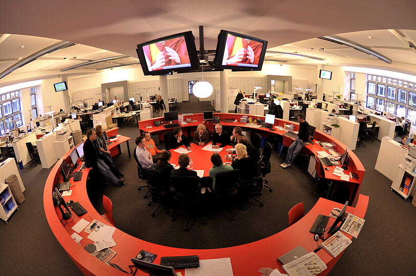 Ein modernes Unternehmen: Blick in den Newsroom der Abendzeitung.