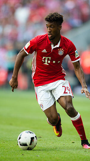 SPRINTER: Kingsley Coman wurde während der Bundesliga-Hinrunde mit 34,8 Kilometern gemessen. Damit ist der Franzose der schnellste Bayern-Spieler.