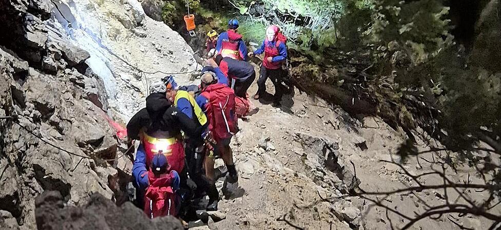 Die Bergretter aus Ramsau beim Einsatz am 16. Juli an der S&uuml;dspitze.