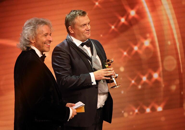 Komiker Hape Kerkeling (r) und Thomas Gottschalk