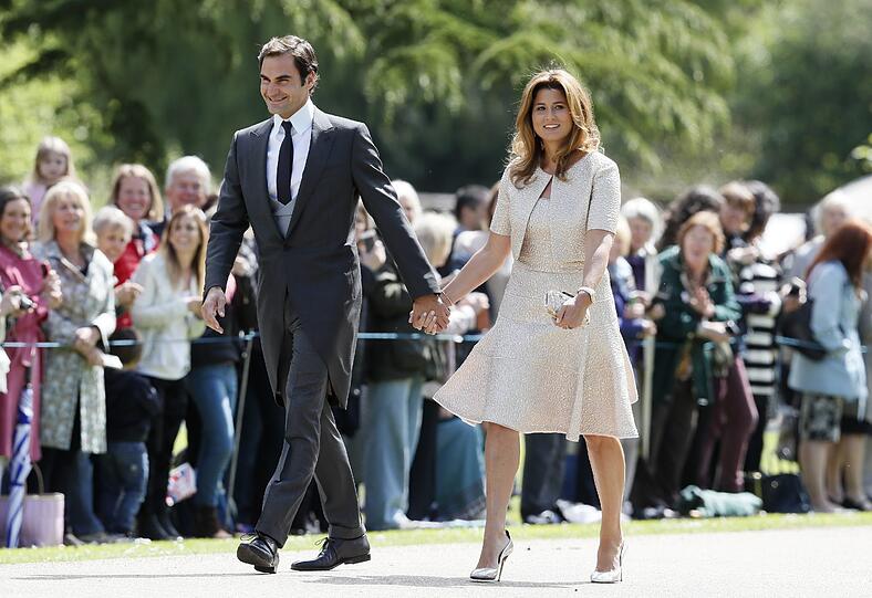 Der Schweizer Tennisprofi Roger Federer und seine Frau Mirka.