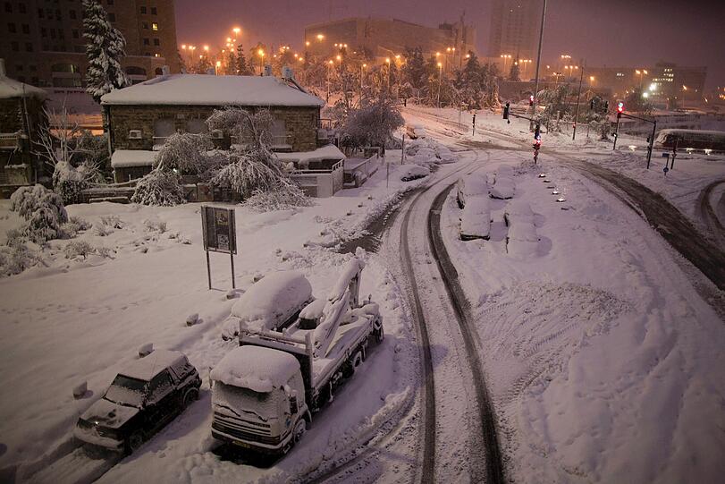 Schneesturm in Israel - Die Bilder