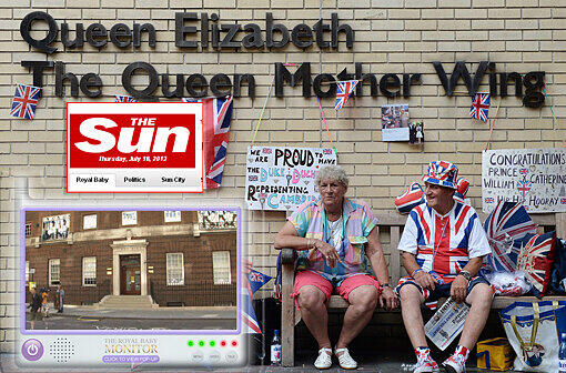 Warten auf das Royal Baby: Eine britische Zeitung bietet jetzt sogar einen Livestream mit Blick auf das Krankenhaus an.
