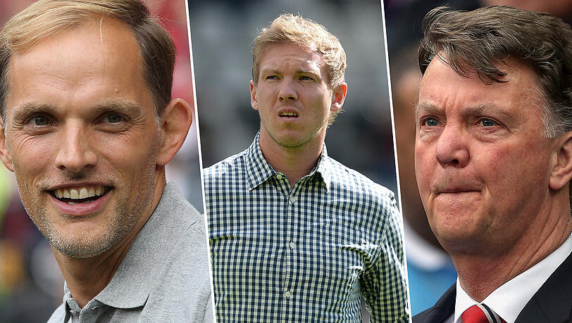 Tuchel und Nagelsmann (v.l.) gelten als Favoriten - dass Louis van Gaal zum FC Bayern zurückkommen könnte, wie einige mutmaßen, scheint jedoch äußerst unwahrscheinlich. Tuchel und Nagelsmann (v.l.) gelten als Favoriten - dass Louis van Gaal zum FC Bayern zurückkommen könnte, wie einige mutmaßen, scheint jedoch äußerst unwahrscheinlich.