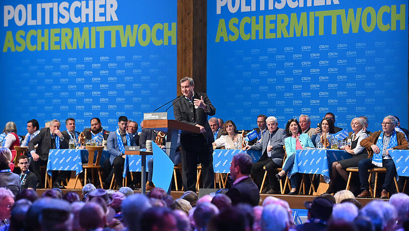 Markus Söder (CSU) bei seiner Rede beim Politischen Aschermittwoch. Markus Söder (CSU) bei seiner Rede beim Politischen Aschermittwoch.
