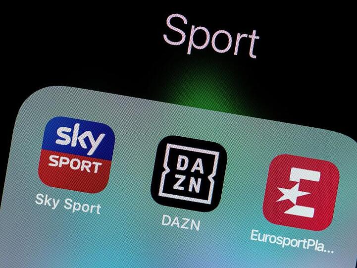 Die Apps der Sport-Streaming-Anbieter DAZN, Sky und Eurosport.