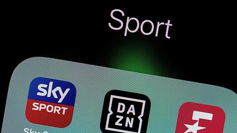 Die Apps der Sport-Streaming-Anbieter DAZN, Sky und Eurosport.