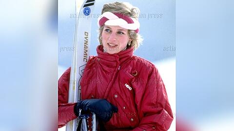 Unvergessen: Den roten Skianzug trug Prinzessin Diana - hier 1986 in Klosters - in einigen Winterurlauben.