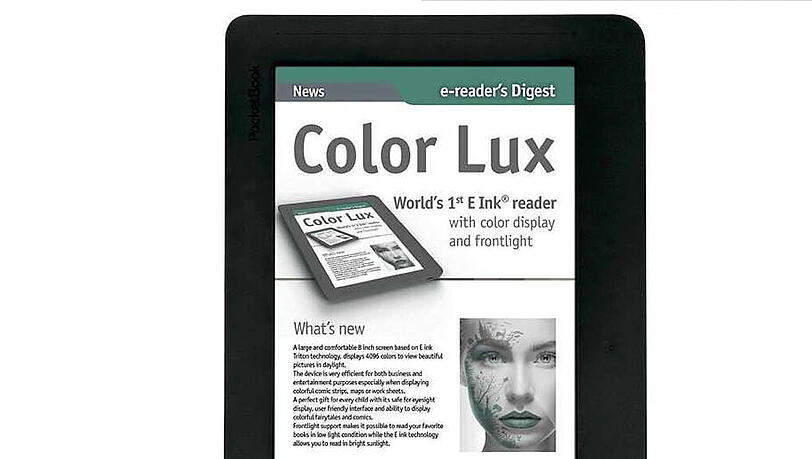 Als einziger im Test mit Farbdisplay: Der Pocketbook Color Lux Reader bekam die Note 2,7 ("Befriedigend") Als einziger im Test mit Farbdisplay: Der Pocketbook Color Lux Reader bekam die Note 2,7 ("Befriedigend")