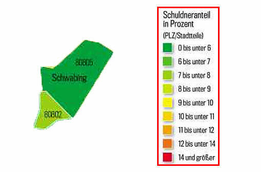 Beim Thema Finanzen zieht sich ein Riss durch die Stadt. In Riem und am Hasenbergl sind die Menschen besonders häufig verschuldet.