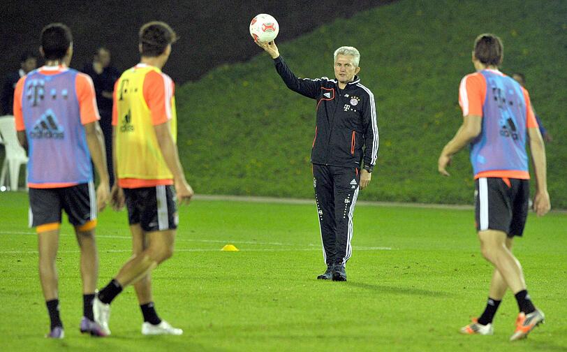 Die Bayern beim Abendtraining.