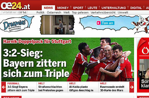 Das schreiben die Websiten der deutschen Zeitungen und Magazine zum DFB-Pokalfinale und dem Triple des FC Bayern München.