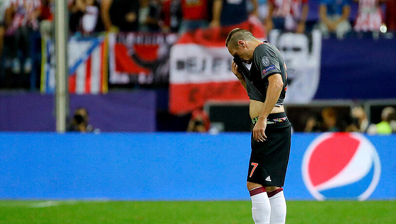 Franck Ribéry verlor mit dem FC Bayern mit 0:1 gegen Atlético Madrid. Franck Ribéry verlor mit dem FC Bayern mit 0:1 gegen Atlético Madrid.