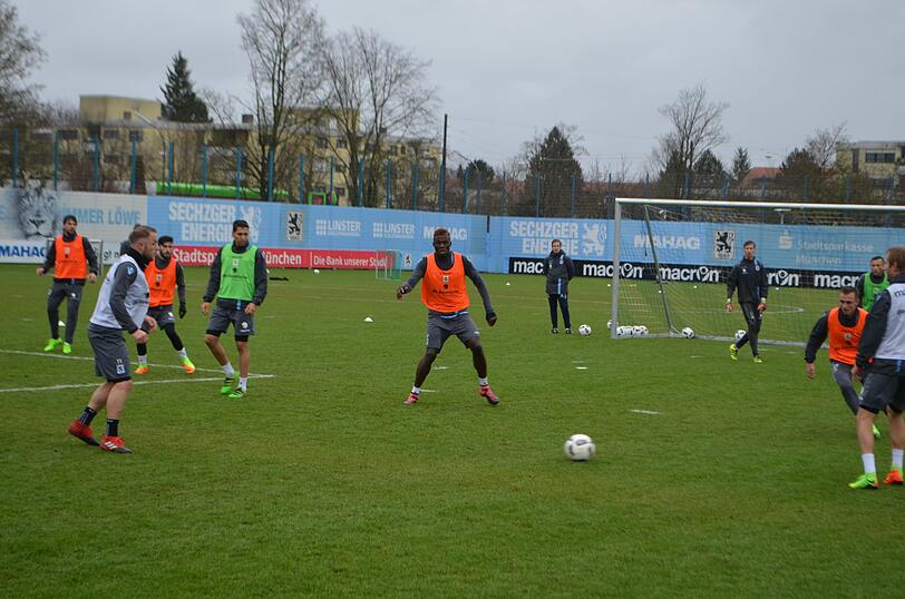 Gleich in der ersten Einheit zeigt Coach Pereira dem Neuzugang wie's läuft beim Löwen - die Bilder vom ersten Boya-Training.