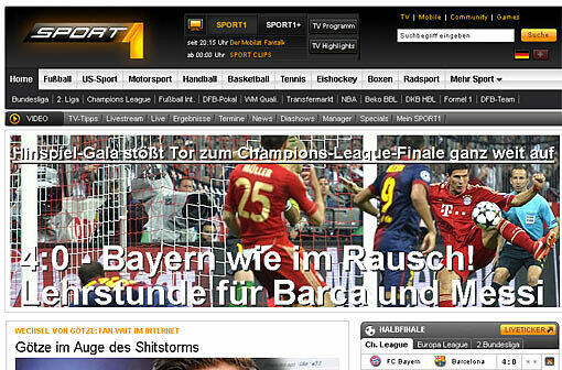 Das Sportportal "Sport1" erfreut sich an der Spielfreude der Bayern.