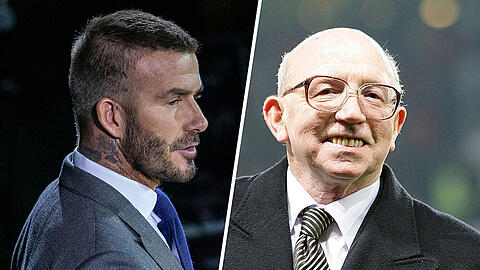 Die Wege von David Beckham (l.) und Nobby Stiles kreuzten sich bei Manchester United.