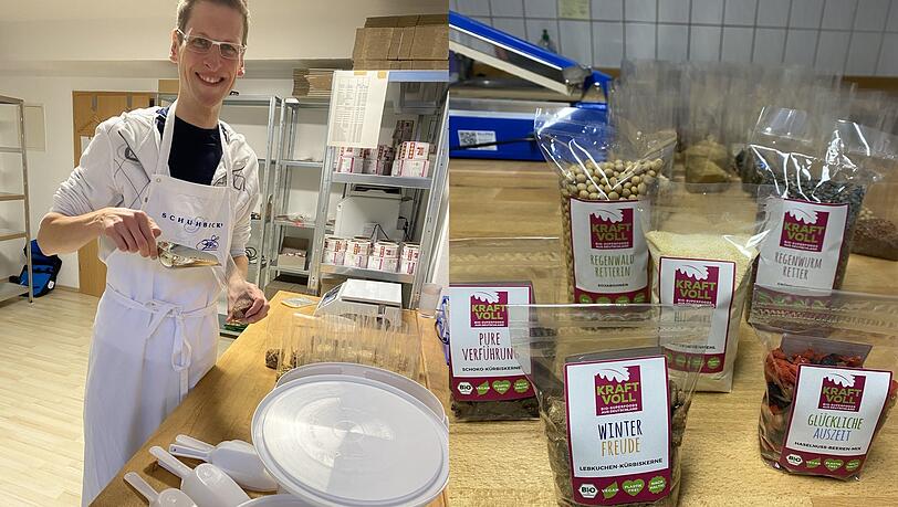 Kraftvoll Superfoods: Im Moment füllt Frank Matthiesen seine Ware noch persönlich ab. Kraftvoll Superfoods: Im Moment füllt Frank Matthiesen seine Ware noch persönlich ab.