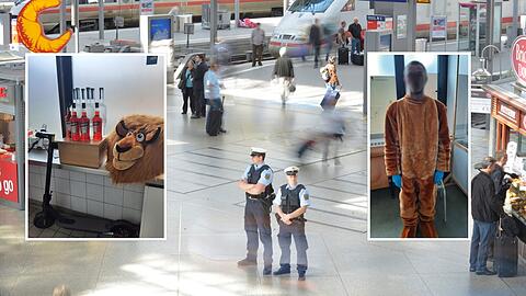 Diebischer Löwe am Münchner Hauptbahnhof: Die Bundespolizei stoppte einen kostümierten Mann auf einem geklauten E-Scooter.