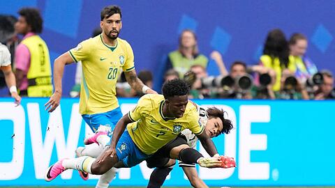 Brasilien mit Real Madrids Vin&iacute;cius J&uacute;nior hatte mit Japan gro&szlig;e M&uuml;he.
