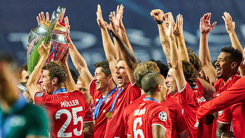 Die Bayern-Stars jubeln nach dem Sieg im Champions-League-Finale.