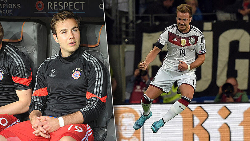 Bei Bayern Bankdrücker, bei der Nationalmannschaft der gefeierte Held: Mario Götze Bei Bayern Bankdrücker, bei der Nationalmannschaft der gefeierte Held: Mario Götze