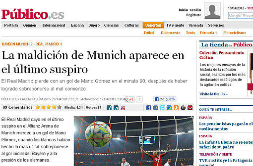 Público (Spanien): "Der Fluch von München kommt mit dem letzten Seufzer"