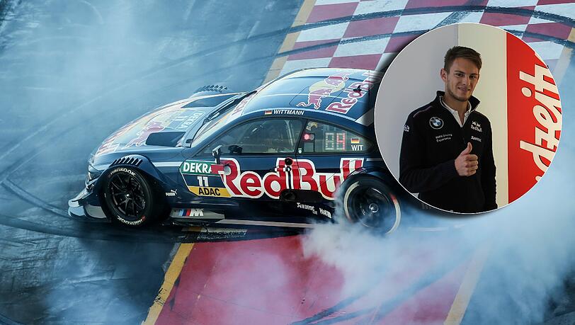 Ehrenrunden: Nach seinem Titelgewinn lässt Marco Wittmann die Reifen qualmen und dreht einige „Donuts“ für die Fans. Ehrenrunden: Nach seinem Titelgewinn lässt Marco Wittmann die Reifen qualmen und dreht einige „Donuts“ für die Fans.