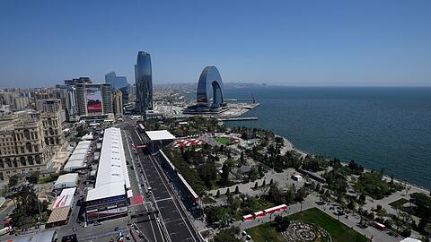 Ein Blick auf die Rennstrecke von Baku.