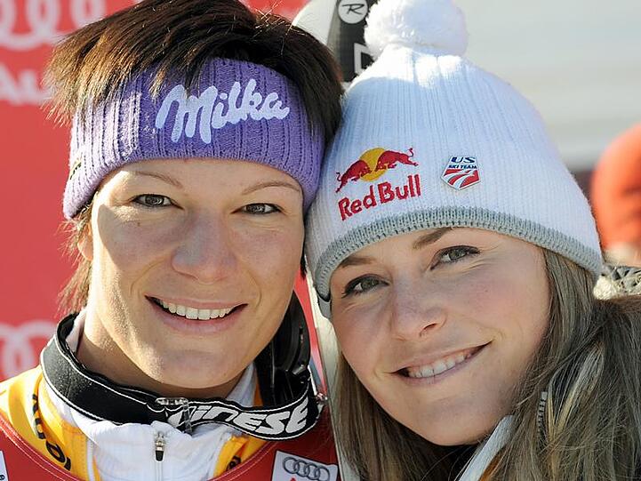 Maria Riesch (li.) und Lindsey Vonn sind beste Freundinnen - und die größten Rivalinnen im Ski-Zirkus.