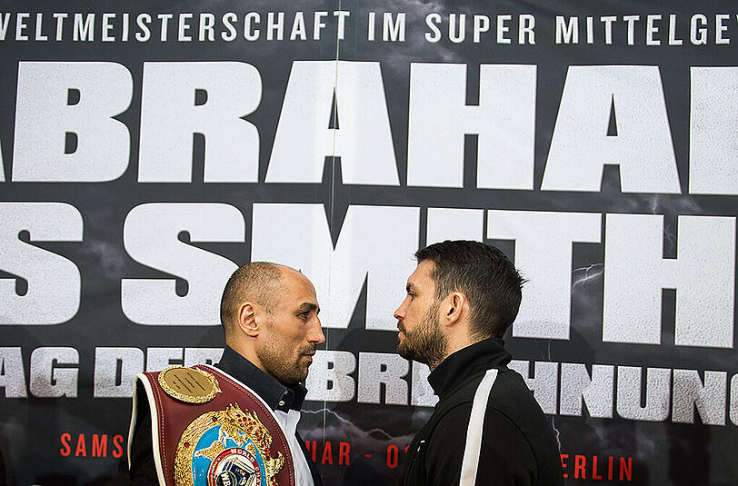 Face-Off: Am Samstag kämpft Arthur Abraham (l) gegen Paul Smith um die WBO-Weltmeisterschaft im Supermittelgewicht.