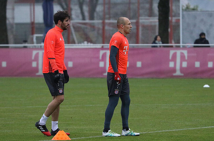Wieder im Training: Robben (r.) und Martínez.