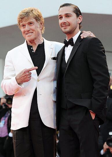 Platz 17: Schauspieler und Komiker Shia LaBeouf (hier mit Robert Redford) hatte Streit mit Hollywood-Größe Alec Baldwin - ist er deshalb auf dieser Liste?