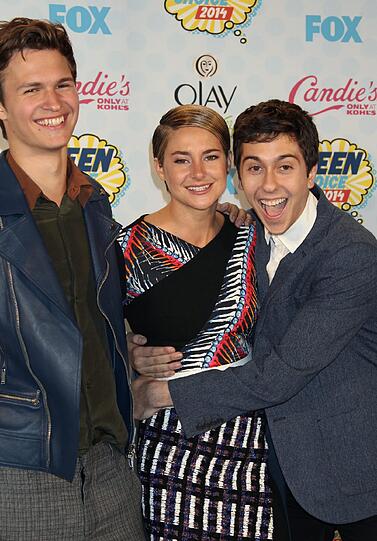 Von links nach rechts: Die Schauspieler Ansel Elgort, Shailene Woodley und Nat Wolff.
