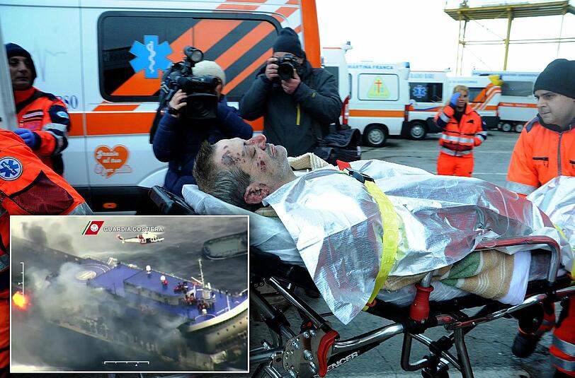 Dramatischer Rettungseinsatz nach der Havarie der "Norman Atlantic" - die Bilder.