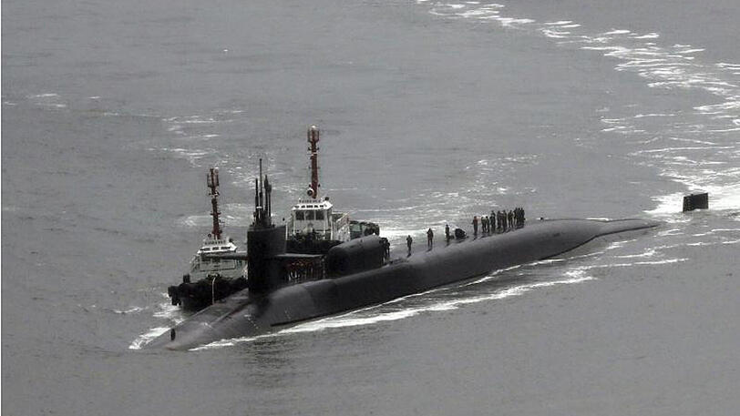Das atomgetriebene Raketen-U-Boot "USS Michigan" legte in der südkoreanischen Küstenstadt Busan an.