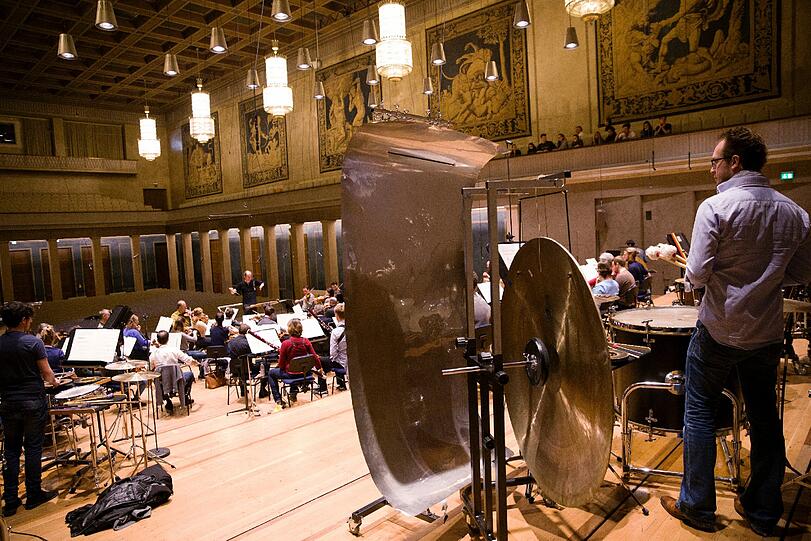 Das Symphonieorchester des Bayerischen Rundfunks probt für die musica viva im Herkulessaal.