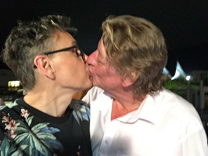 So sieht also echte Dschungel-Liebe aus: Rolf Scheider mit Walter Freiwaled