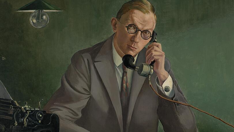 Ganz wichtig: immer im Verbindung bleiben! K&auml;te Hochs Bildnis des Lektors &bdquo;Dr. E. M&uuml;ller-Kamp&ldquo; von 1929.