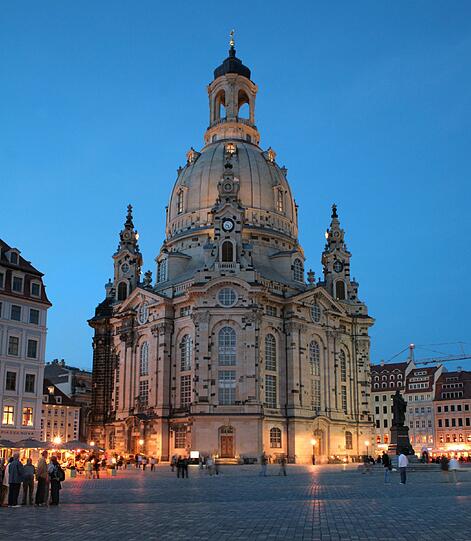 Platz 5: Dresden (6 Prozent). Blick auf die Frauenkirche.