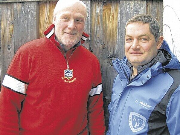 Peter Fischer (l.), Präsident des SC Garmisch und Michael Maurer, Boss des SC Partenkirchen. Foto: Kinast