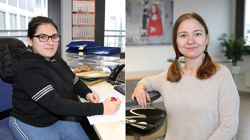 Büsra Kaplan (links) landete durch ein Praktikum beim Personaldienstleister Diwa, Stefanie Wille arbeitet bei Stadibau.