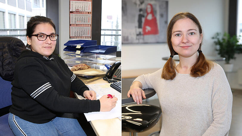Büsra Kaplan (links) landete durch ein Praktikum beim Personaldienstleister Diwa, Stefanie Wille arbeitet bei Stadibau. Büsra Kaplan (links) landete durch ein Praktikum beim Personaldienstleister Diwa, Stefanie Wille arbeitet bei Stadibau.